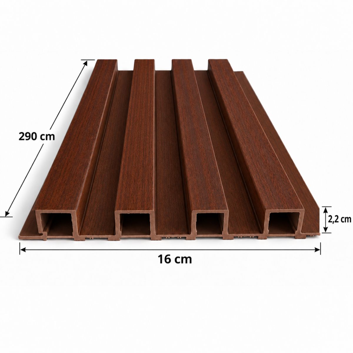 Pack X30 Wpc Simil Madera Lambrin 2.90x16cm Caoba QK7197-302