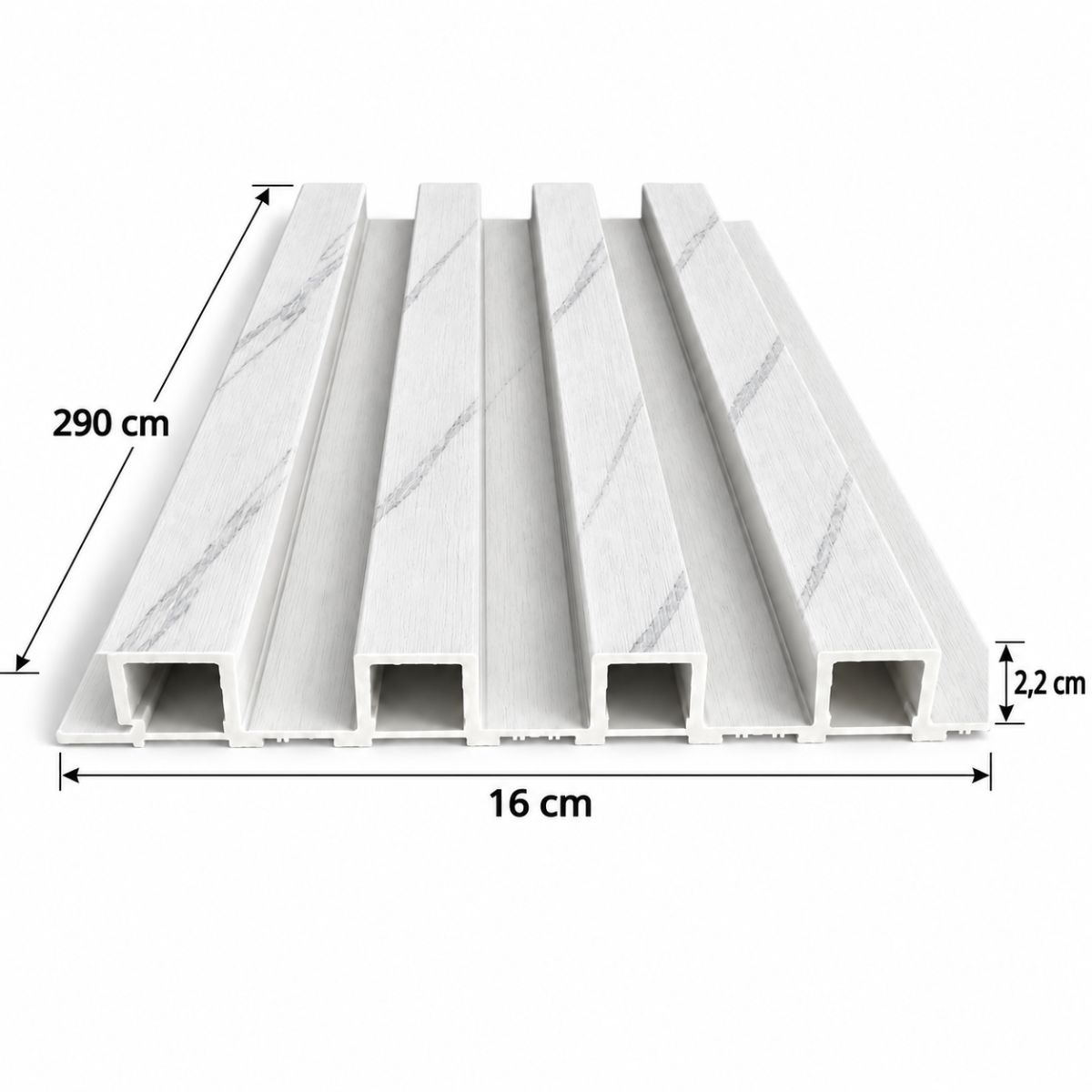 Pack X50 Wpc Simil Madera 2.90x16cm Blanco Marmol / 510202-2 Pack X50 Wpc Simil Madera 2.90x16cm Blanco Marmol / 510202-2