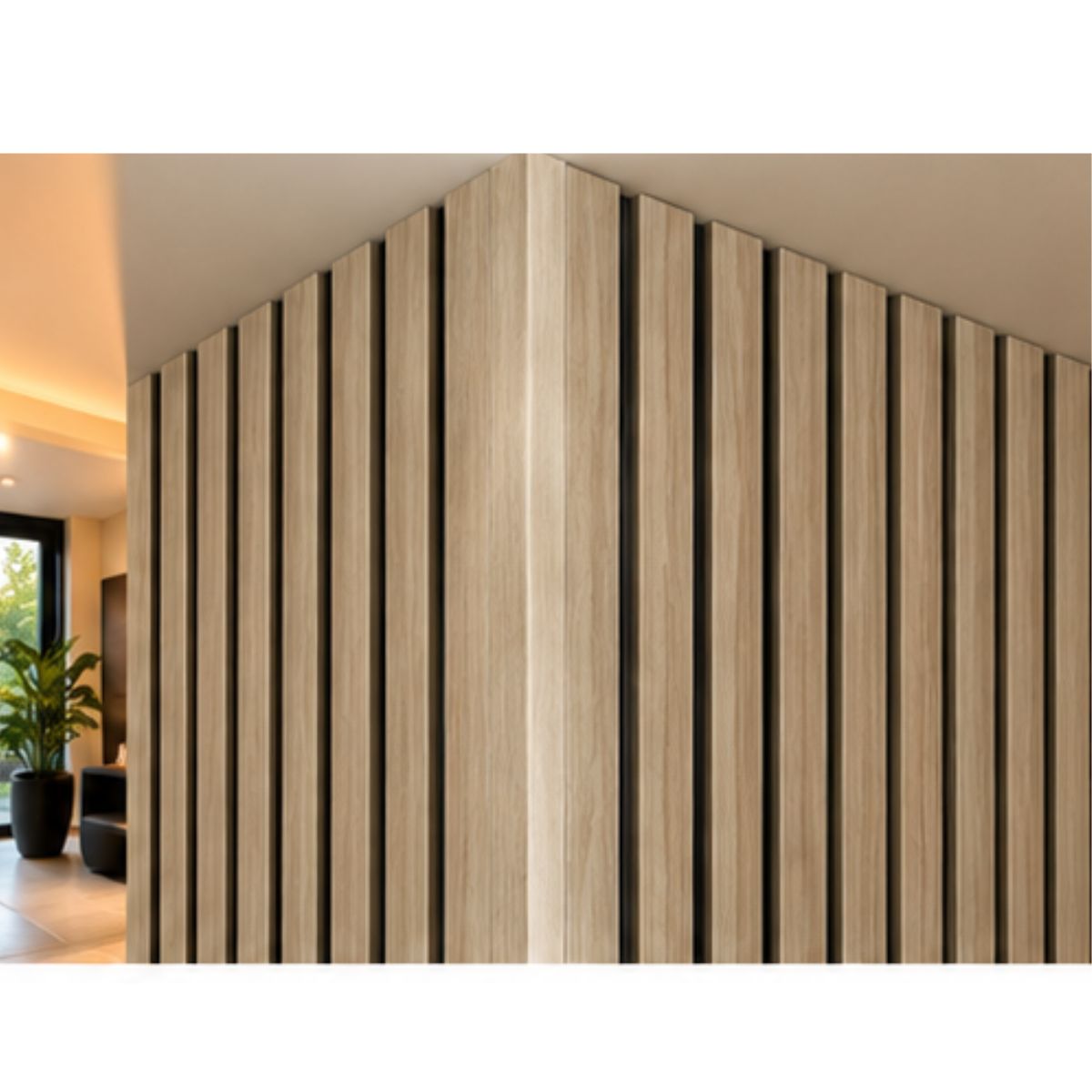 Perfil Esquinero L Panel WPC Pared Beige/Negro / 804301-9
