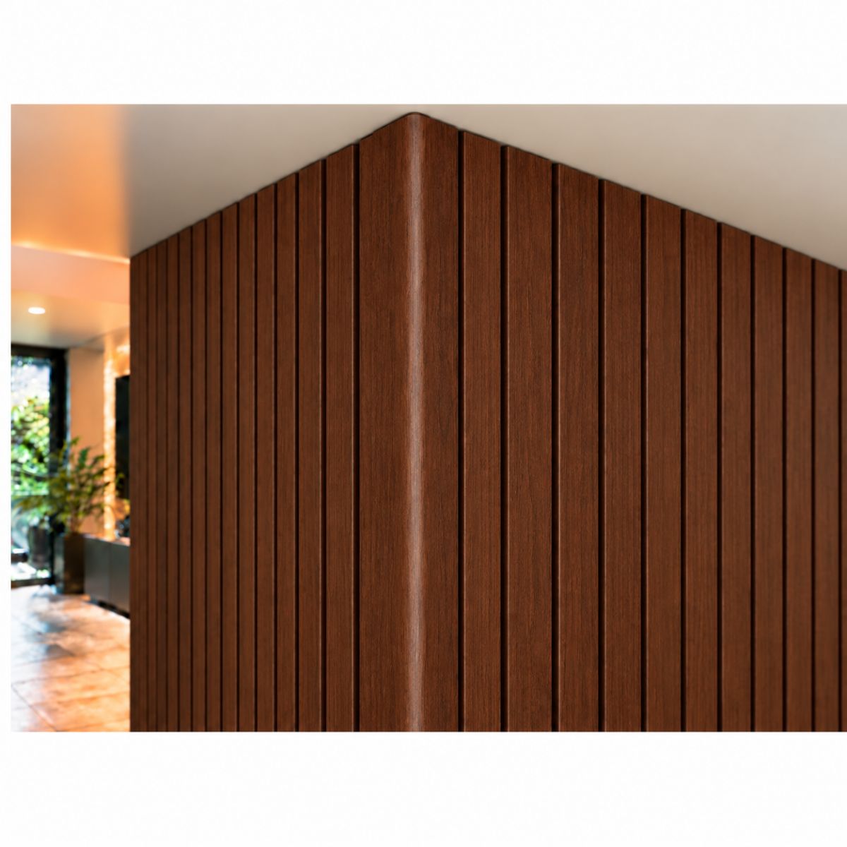 Perfil Esquinero L Para Panel WPC Pared Caoba / QK7197-302 Perfil Esquinero L Para Panel WPC Pared Caoba / QK7197-302