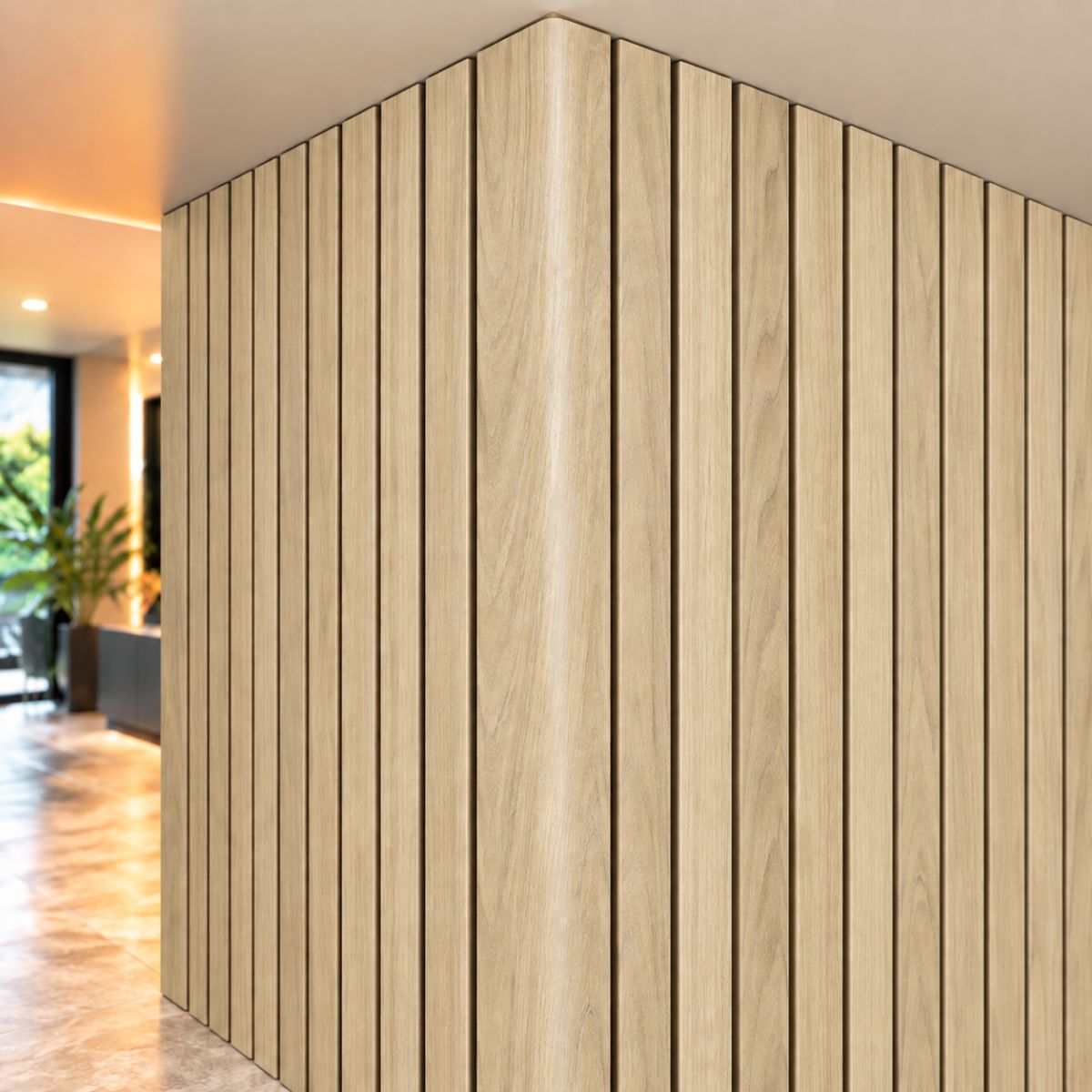 Perfil Esquinero L Para Panel WPC Pared Roble Natural / P46 Perfil Esquinero L Para Panel WPC Pared Roble Natural / P46