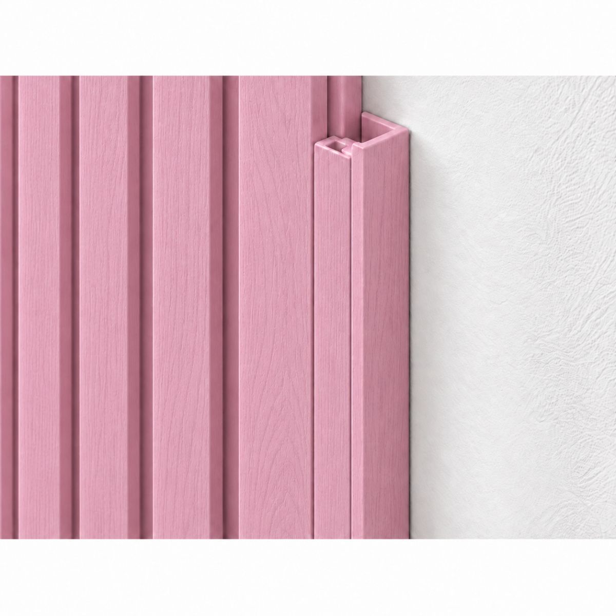 Perfil de Terminacion Panel WPC Para Pared Rosa / Q-C1006-2 Perfil de Terminacion Panel WPC Para Pared Rosa / Q-C1006-2