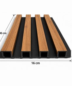 Wpc Simil Madera Lambrin 2.90x16 cm DUO Negro/Caoba / P45