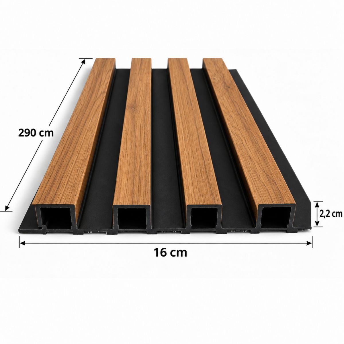 Wpc Simil Madera Lambrin 2.90x16 cm DUO Negro/Caoba / P45