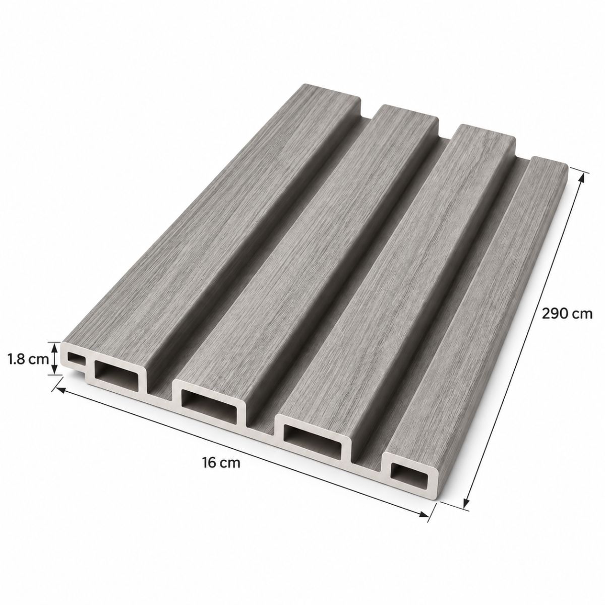 Wpc Simil Madera Lambrin 2.90x16 cm Gris Claro / 807806-41