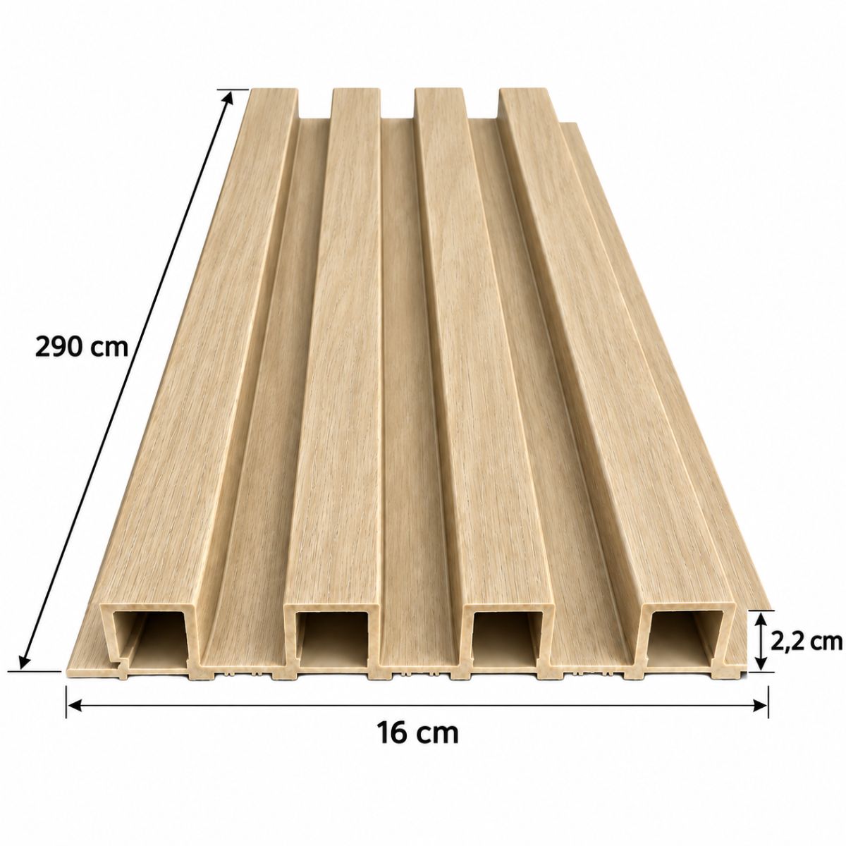 Wpc Simil Madera Lambrin 2.90x16 cm Marron Claro / P46 Wpc Simil Madera Lambrin 2.90x16 cm Marron Claro / P46