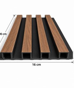 Wpc Simil Madera Lambrin 2.90x16cm DUO Negro/Roble 806802-2