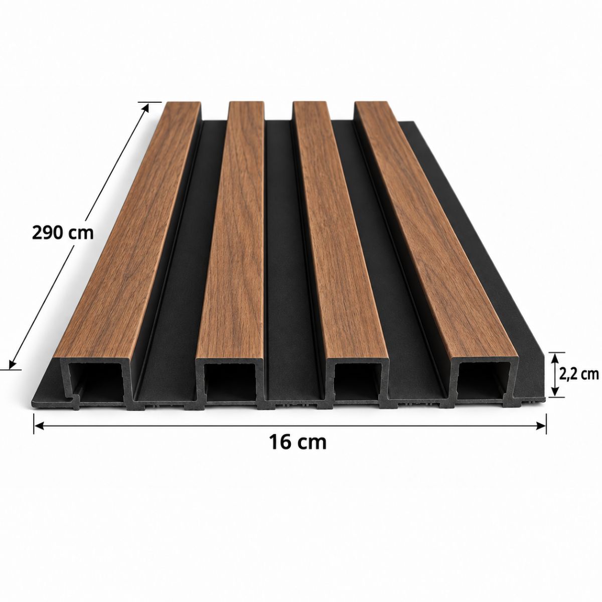 Wpc Simil Madera Lambrin 2.90x16cm DUO Negro/Roble 806802-2 Wpc Simil Madera Lambrin 2.90x16cm DUO Negro/Roble 806802-2
