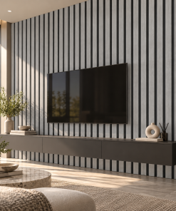 Wpc Simil Madera Lambrin DUO Negro/Gris / Q-K7001-A153