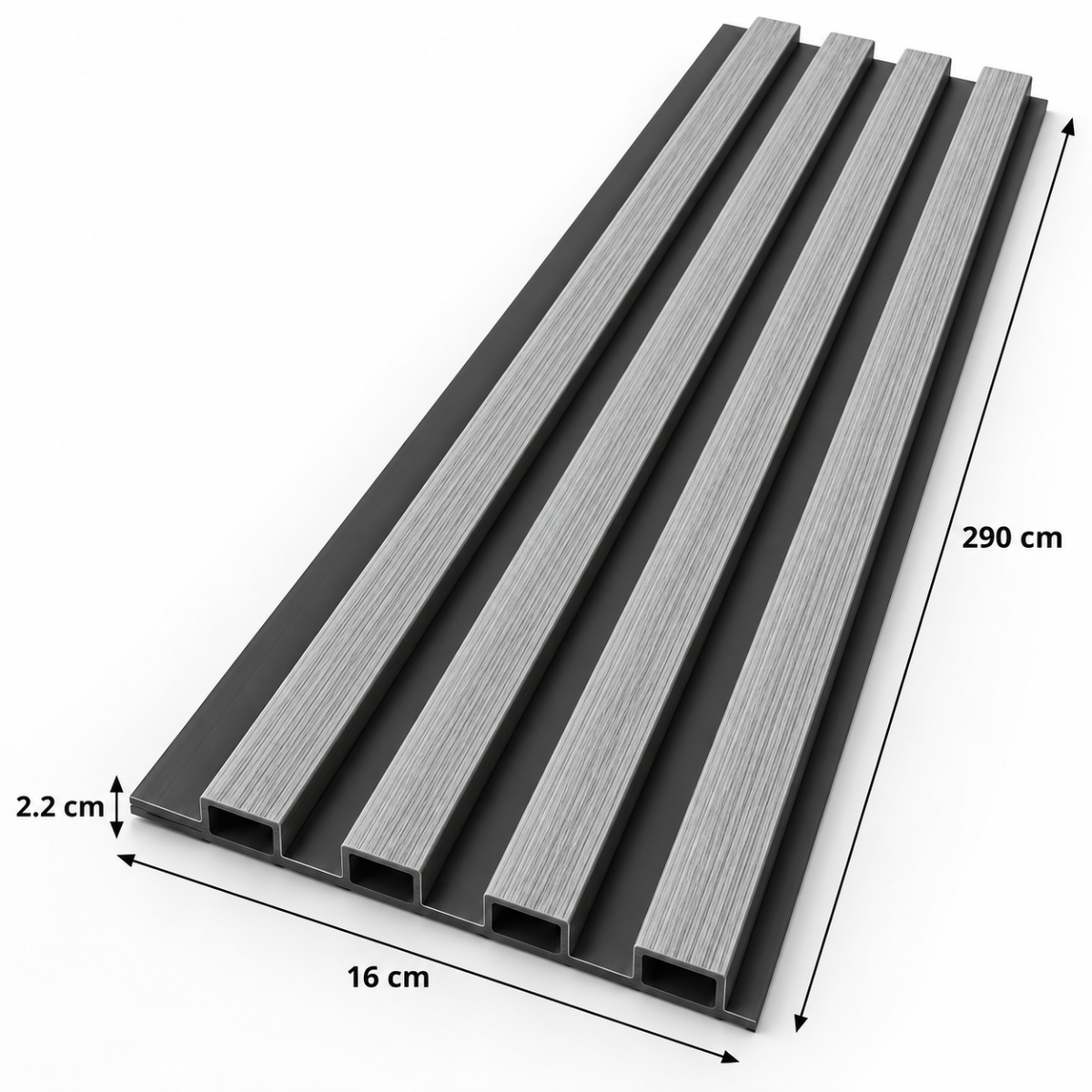 Wpc Simil Madera Lambrin DUO Negro/Gris / Q-K7001-A153
